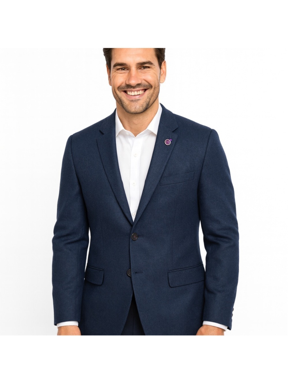 Ted Baker London Blazer Jacket Navy Blue Textured Slim Fit Sport Coat 5 XL $500